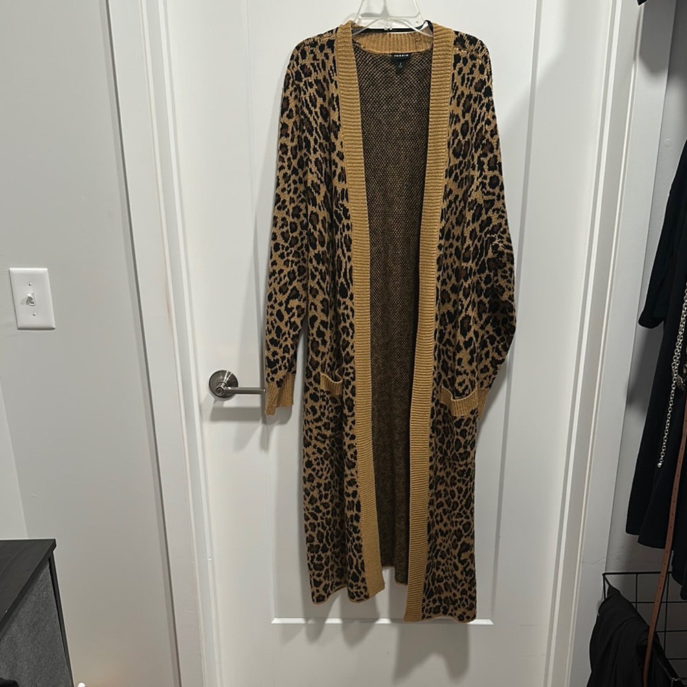 Leopard Print Long Cardigan
